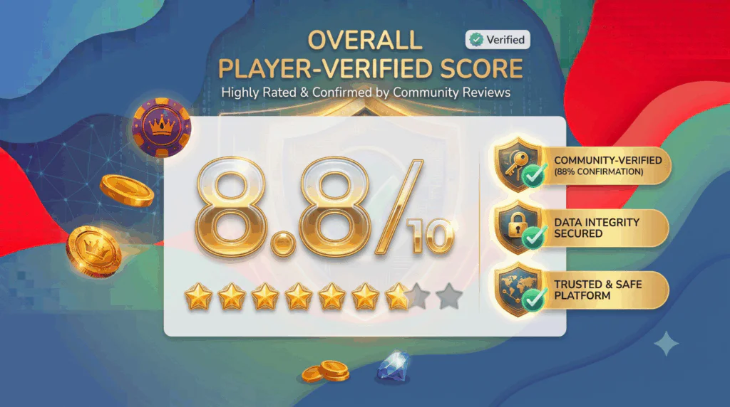 Overall rating and feedback breakdown for Evospin casino