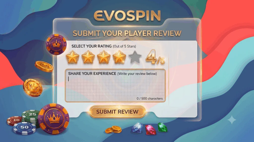 How to submit a verified player review at Evospin