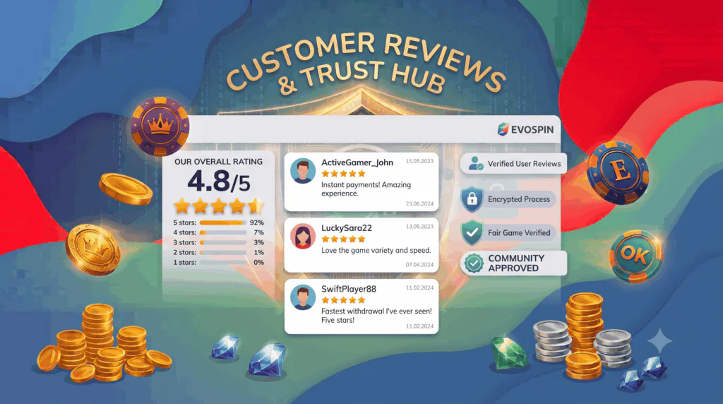 Geverifieerde spelersbeoordelingen en reviews voor Evospin in NL